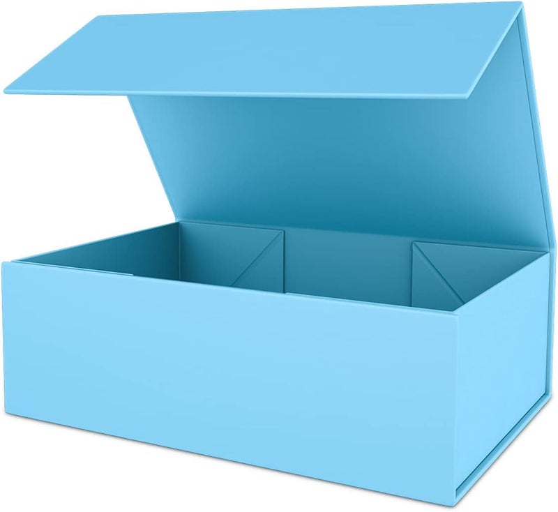 ROSTELACK Blue Gift Box 10" x 6" x 3" with Magnetic Closure Lid Gifts Boxe for Presents,Bridesmaid Gifts Boxes,Cute Box,Birthday Gift Boxe,Luxury for Gifts Packaging, Magnetic Gift Box for Wrapping Gifts (Blue) - Image 1